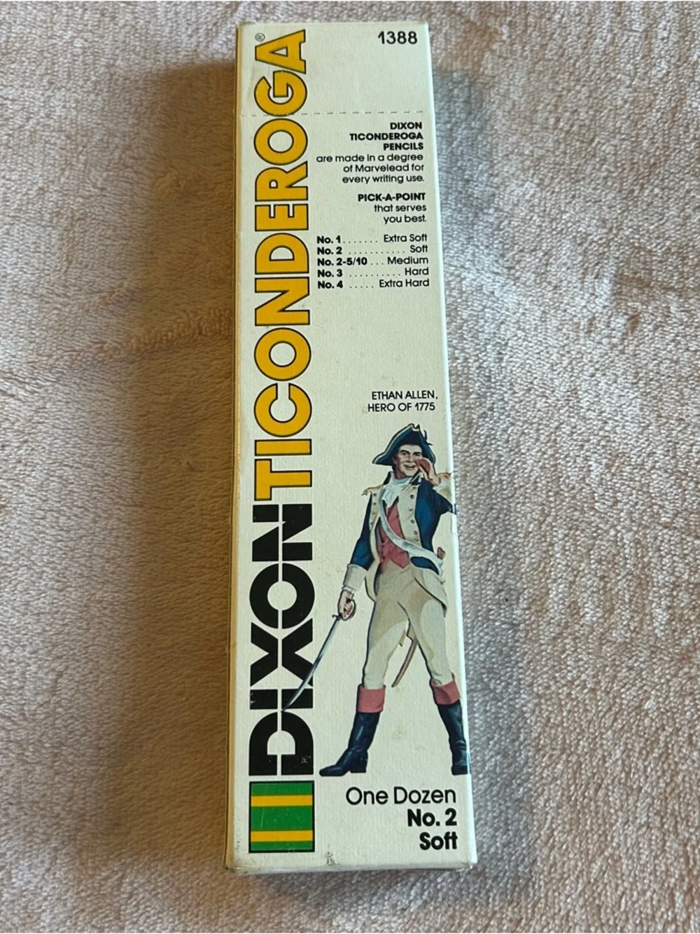 Dixon Ticonderoga 1388 one dozen no. 2 soft pencils vintage opened, new in box